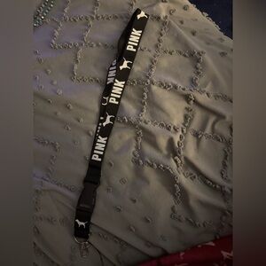 PINK Victoria's Secret Black and White Lanyard